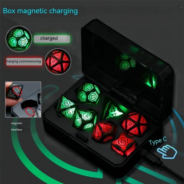 Rechargeable Dice Magnetic Suction Luminous Board Game