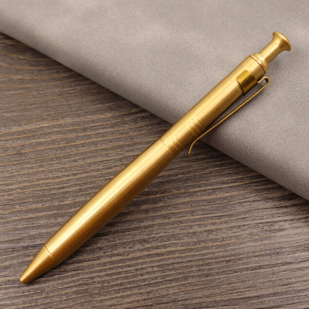 Retro Pure Copper Bolt Type Metal Tactical Pen