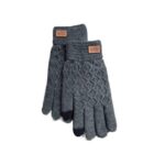 New Men's Touch Screen Autumn And Winter Knitting Warm Velvet Padded Thickened Gloves