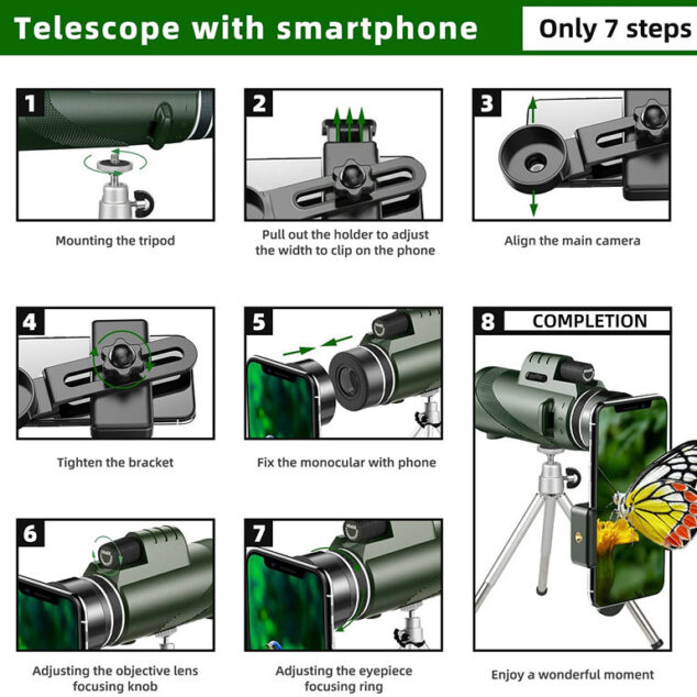 High-speed Clear Green 40 X60 Monocular Telescope