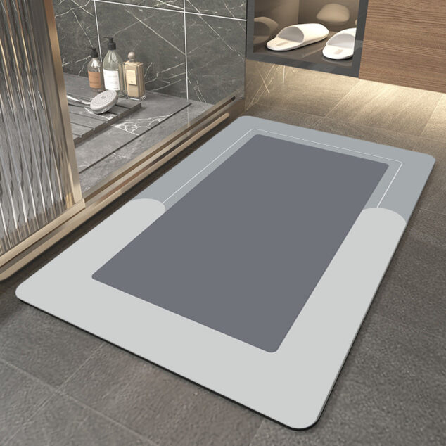 Household Solid Color Bathroom Absorbent Floor Mat