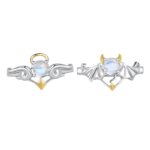 Angels & Demons Silver Plated Moonstone Couple Ring