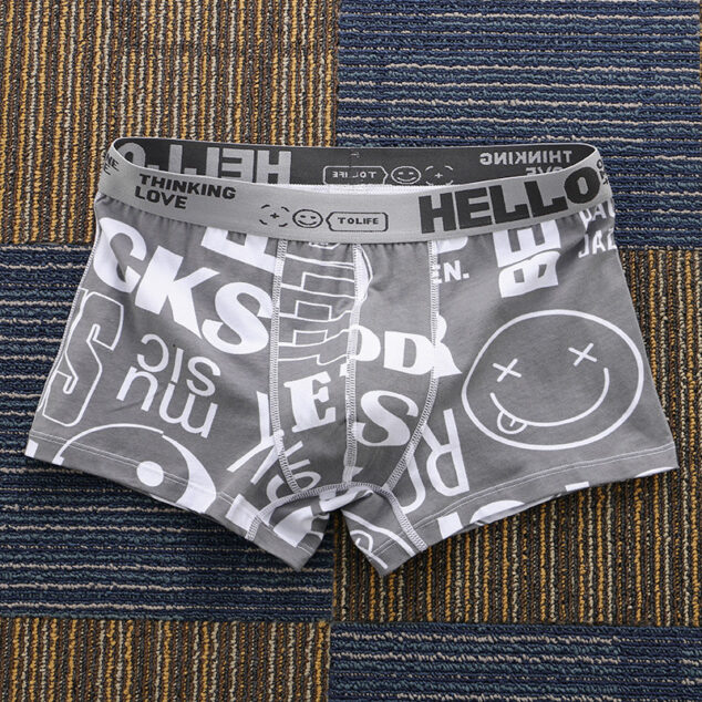 Printed Boxers Men's Underwear National Fashion Boxers Mid-waist