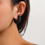 Simple C- Shaped Glossy Fashion Color Non-piercing Earrings