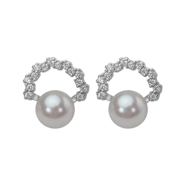 6-7mm Sea Pearls Stud Earrings S925 Sterling Silver